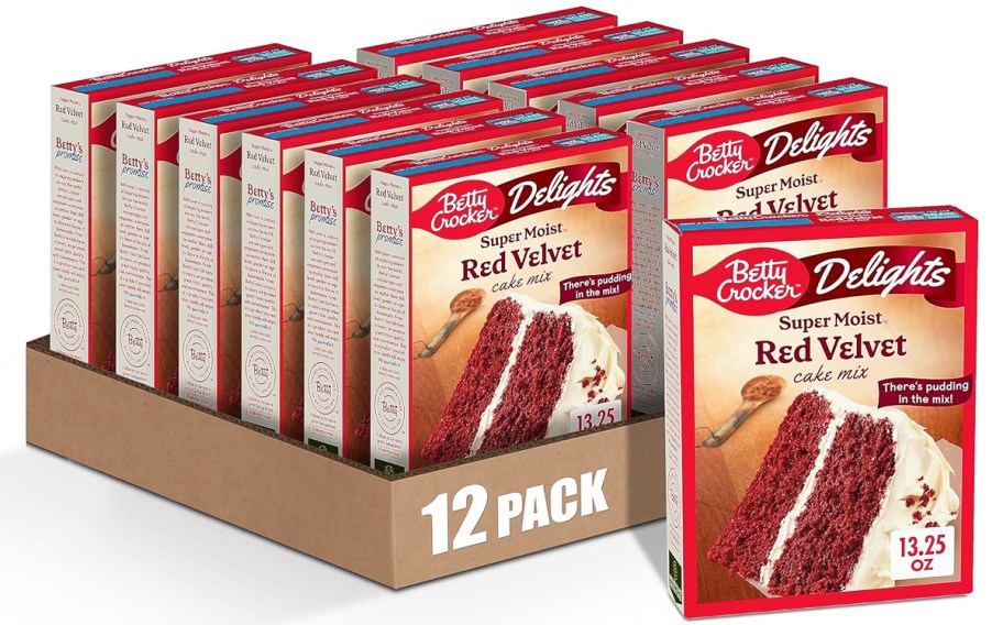 12-count case of Betty Crocker Super Moist Red Velvet Cake Mix