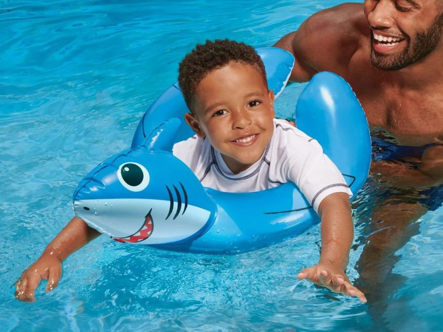 Bluescape Shark Split Inflatable Swim Tube Pool Float