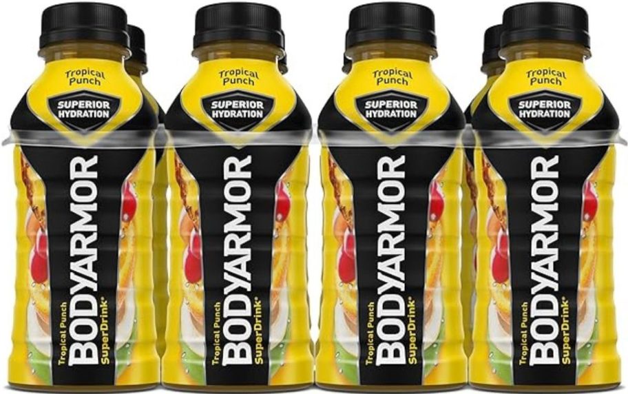 Stock image of BodyArmor Sports Drink 12oz Bottle 8-Pack in Tropical Punch