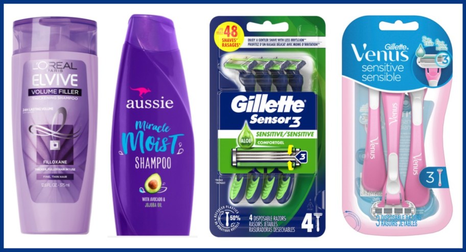 shampoo and disposable razors