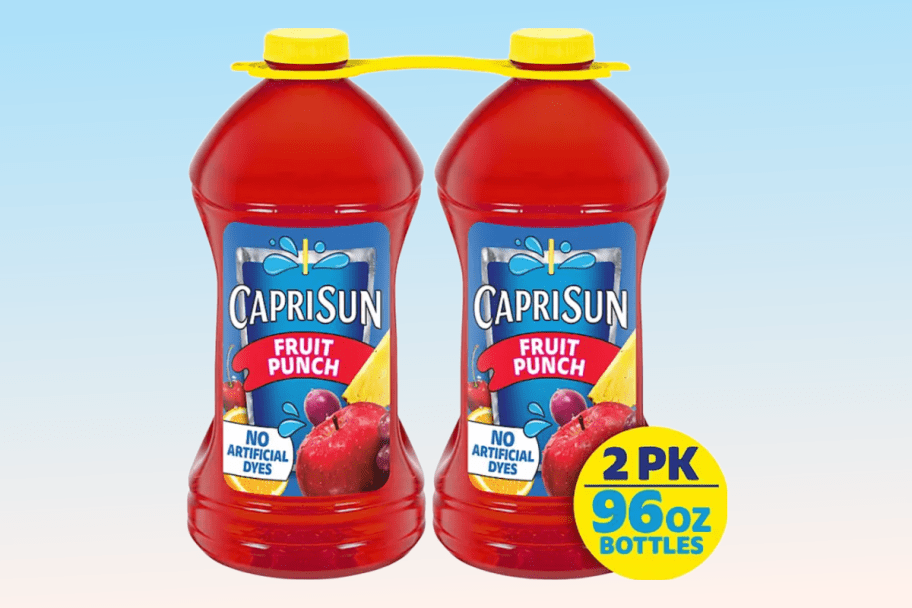 Capri-Sun-96oz-2-Pack زجاجات ضخمة من كابري صن الآن في Sam's Club، وCostco، وBJ's (قم بتخزين ثلاجتك لفصل الصيف!)