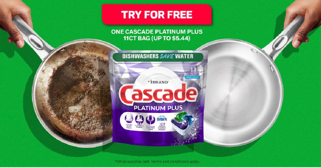 cascade platinum banner ad about free 11 count bag