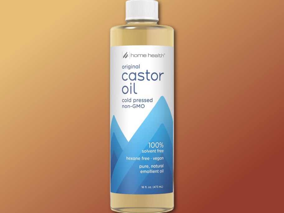 A bottle of Home Health Castor Oil