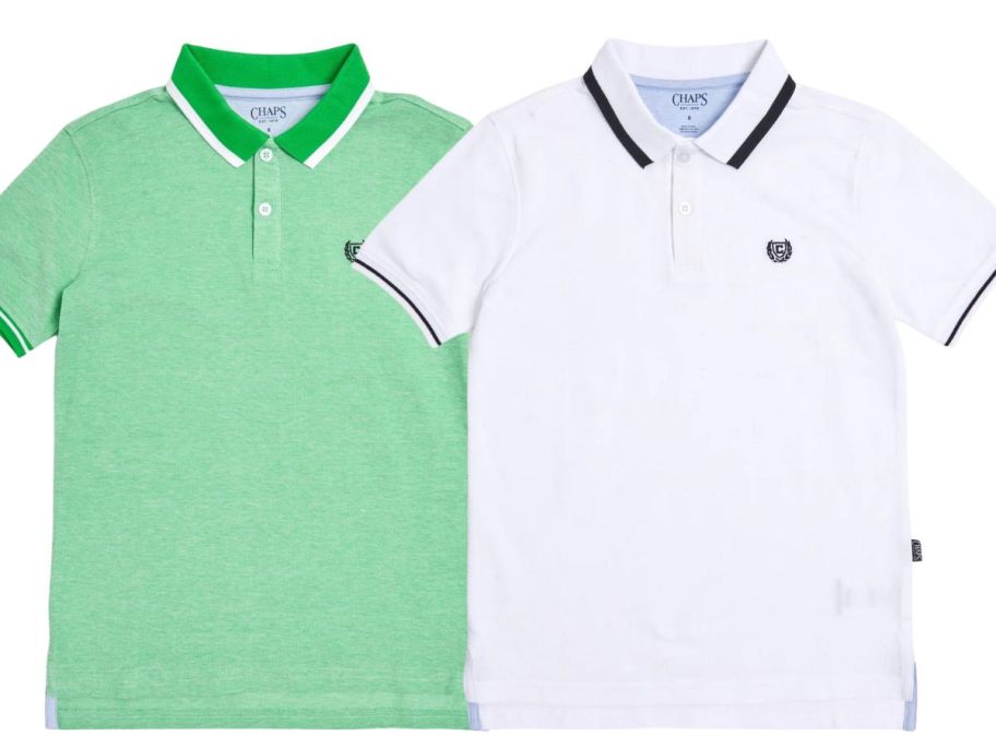 Chaps Boys Short Sleeve Birdseye Pique Cotton Polo Shirt stock images