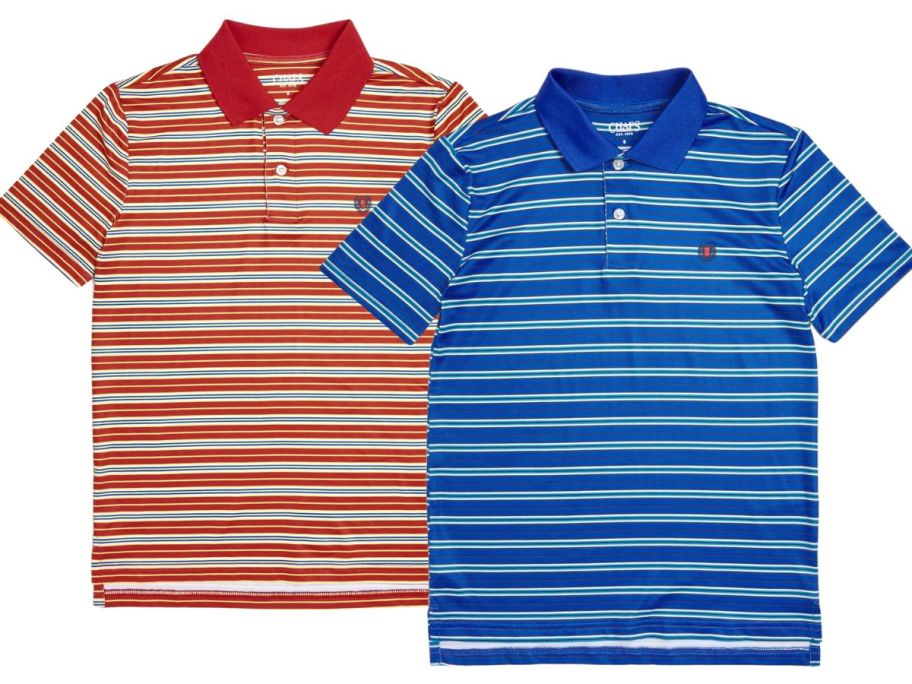 Chaps Boys Striped Active Stretch Polo Shirt stock images