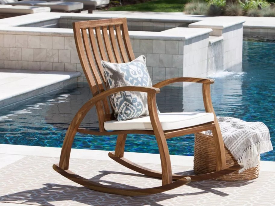 Christopher Knight Cayo Acacia Outdoor Rocking Chair