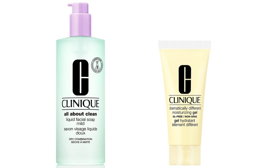 clinique cleanser and mini moisturizer