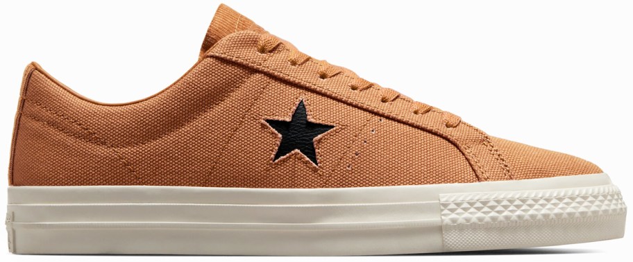 brown canvas converse sneaker