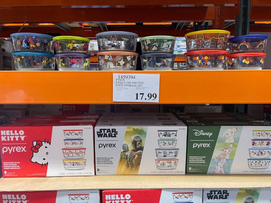 Disney, Star Wars and Hello Kitty Pyrex sets at Costco