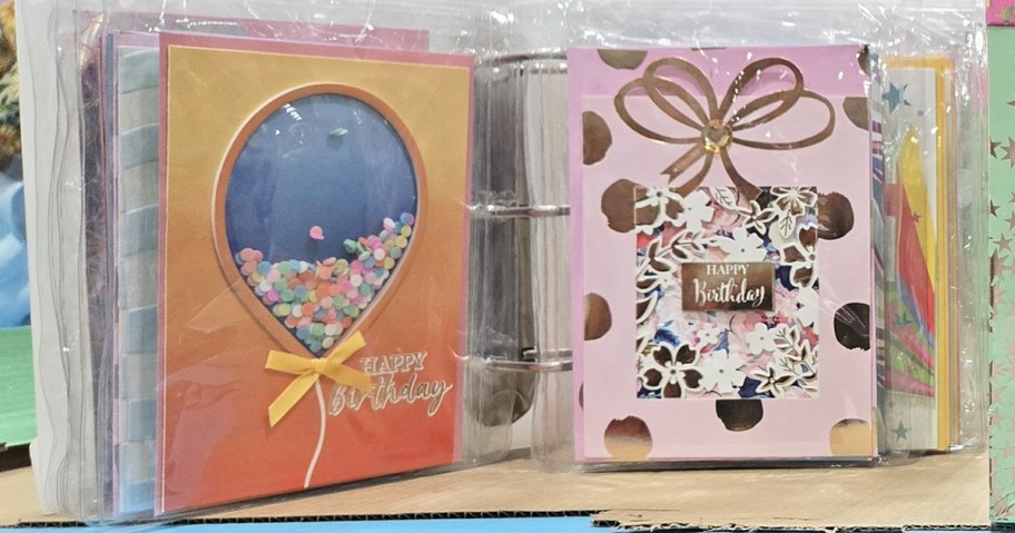 greeting cards on display in store