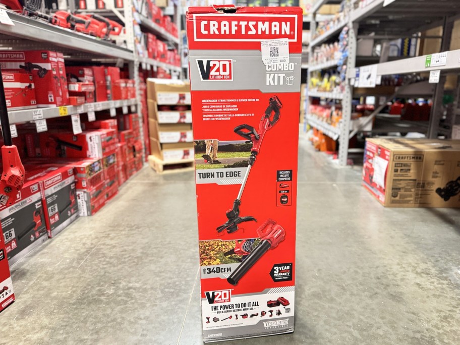 craftsman weed eater and leaf blower set in box in store