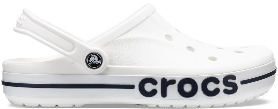 white and black crocs clog