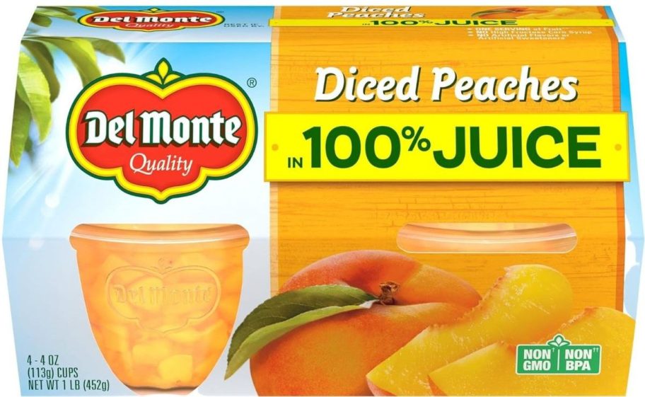 Del Monte Diced Peaches Fruit Cup 24-pack