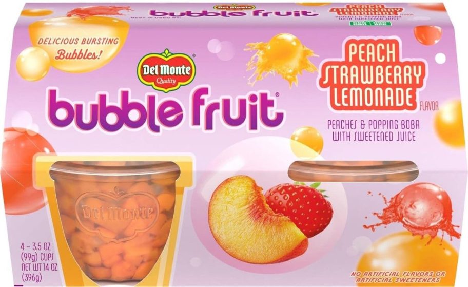 Del Monte Bubble Fruit Peach Strawberry Lemonade Fruit Cups