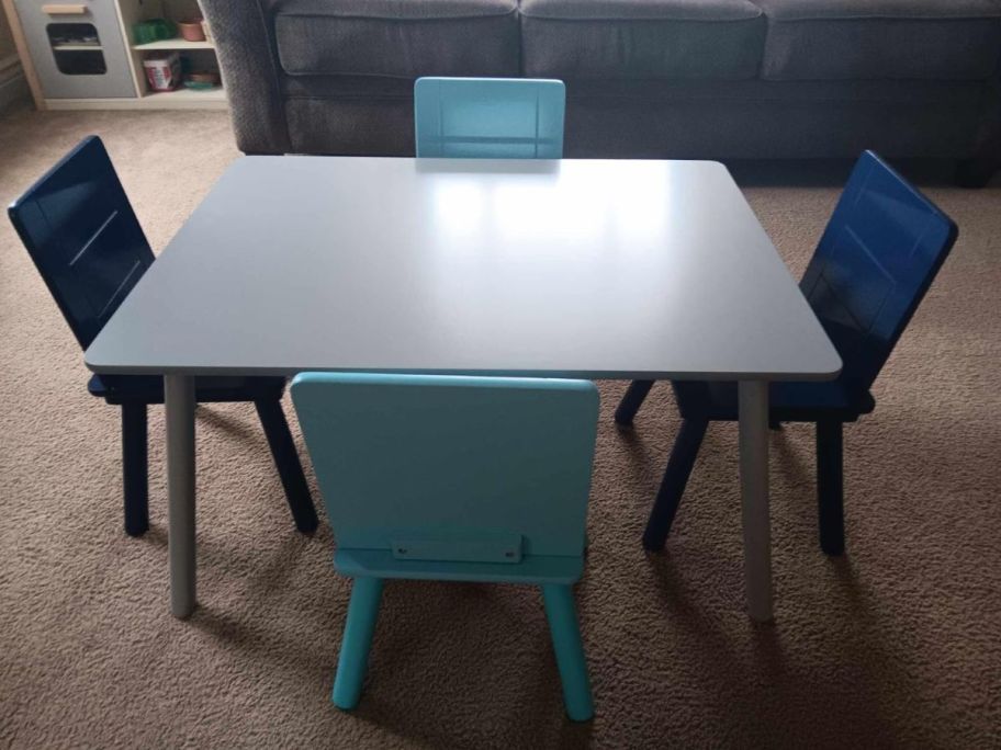 Delta Children Kids Table and Chair Set in GreyBlue
