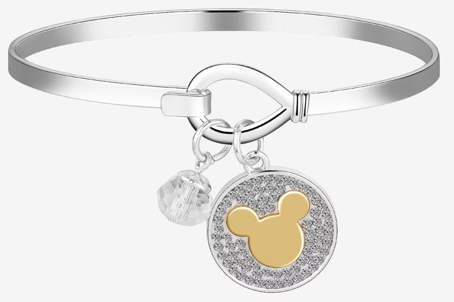 Disney Classics Silver Over Brass Mickey Mouse Bangle Bracelet