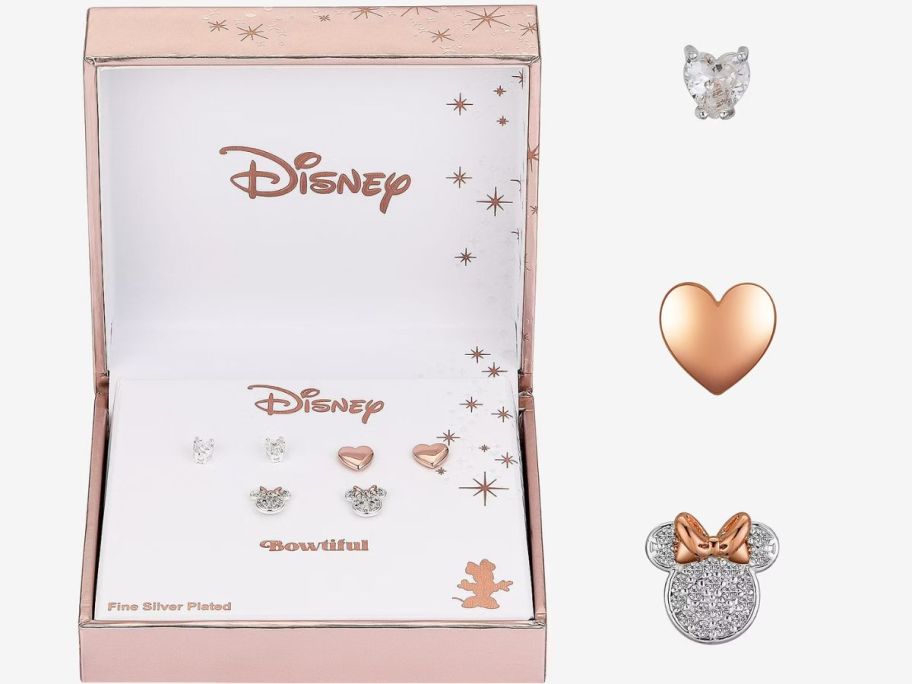 Disney Classics Stud Heart Minnie Mouse Earring 3-Piece Set