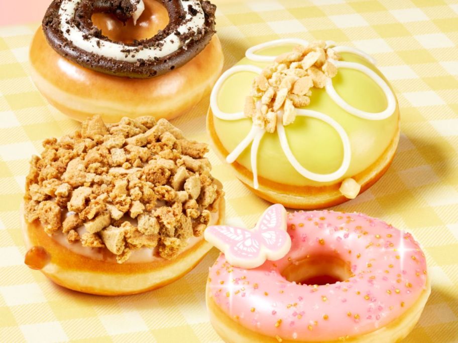 4 Doughnuts from Dolly Parton's Southern Sweet Collection at Krispy Kreme