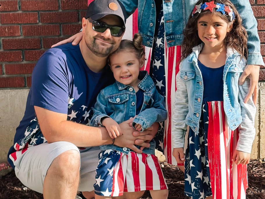 Family wearing July forth outfit