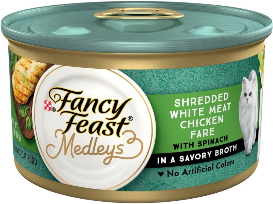Fancy Feast Wet Cat Food Medleys Shredded White Meat Chicken Fare With Spinach