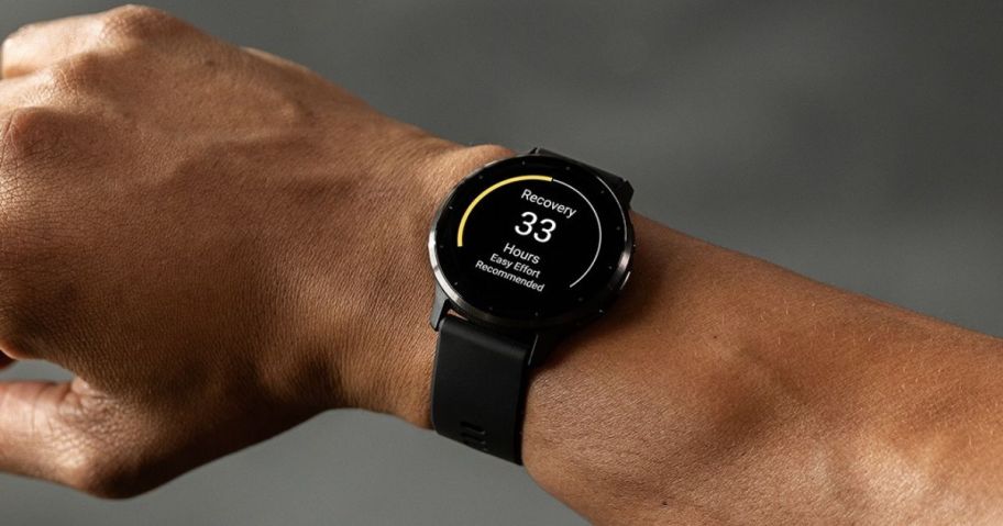 Wrist wearing a Garmin Venu 3 smart Watch