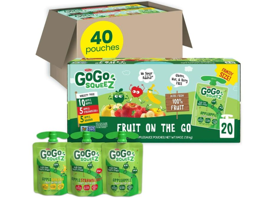 GoGo Squeez Fruit on the Go 40-Pack Variety Flavors