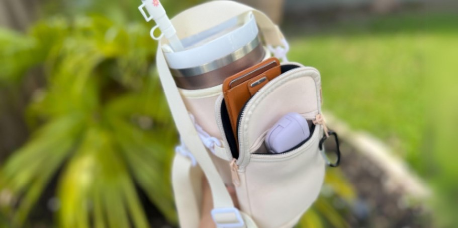WOW! Tumbler Carrier Bag Just $9.97 on Amazon (Reg. $20!) – Holds Your Bottle, Phone, Cards & More!