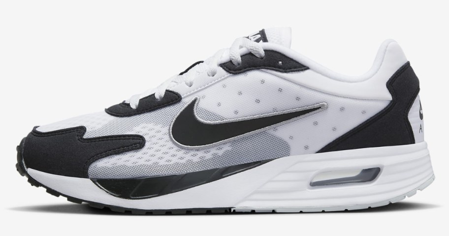 white, black and grey Nike men's Air Max shoes