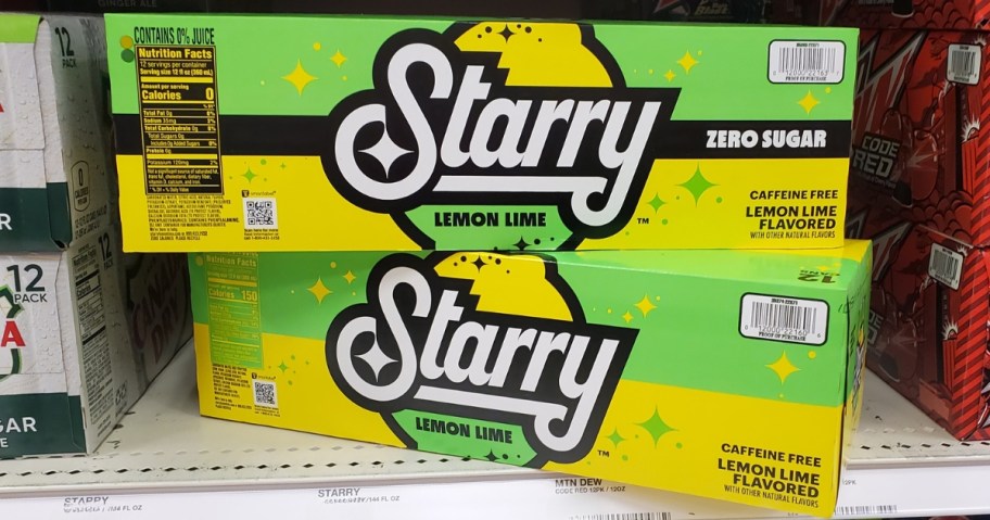 two Starry soda can 12 packs