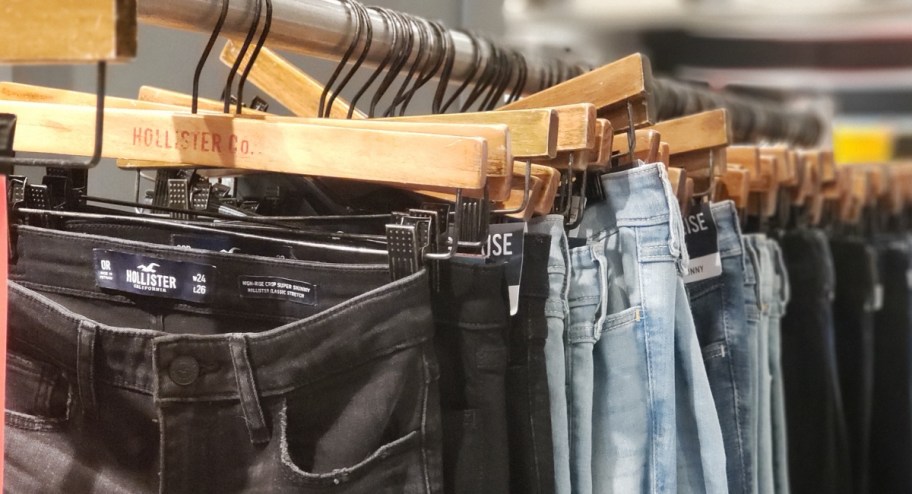 Hollister jeans on display