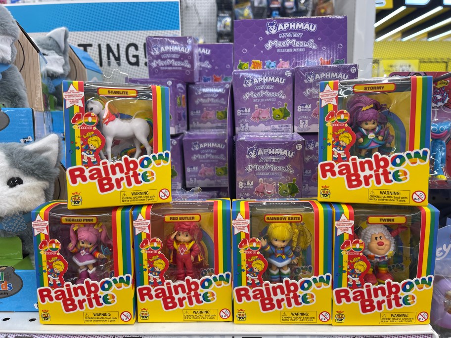 various Rainbow Brite Mini Doll Figures in boxes at Five Below