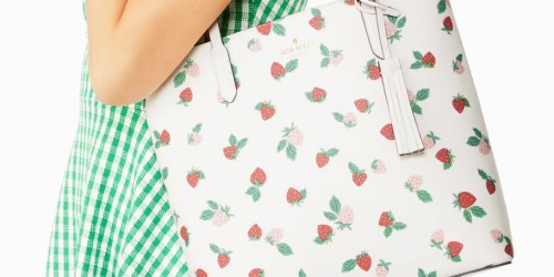 Up to 80% Off Kate Spade Outlet Surprise Sale | Strawberry Print Tote Bag Only $79 Shipped