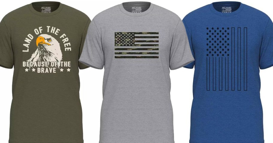 Stock image of 3 Americana Men's Graphic Tees at Kohl's