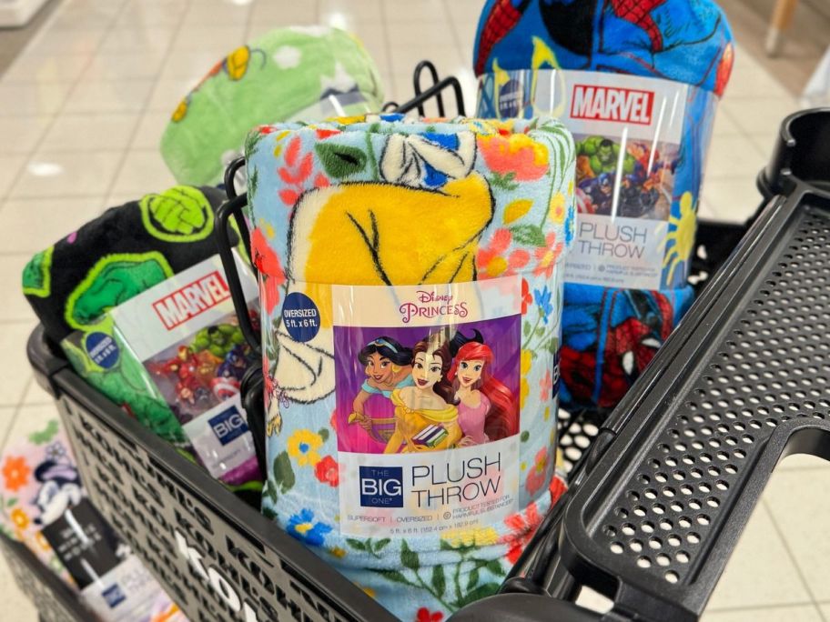 The Big One Disney & Marvel Throw Blankets in a Kohl's Shopping cart