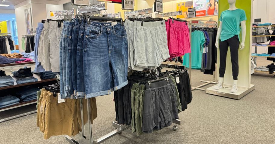 Kohl's Women's Shorts on a rack