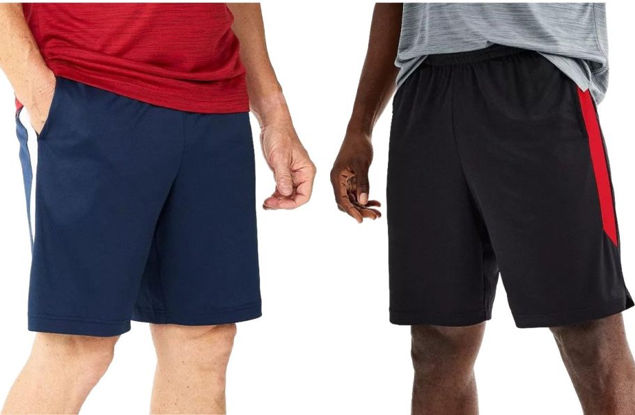 Stock image of 2 men wearing Tek Gear shorts