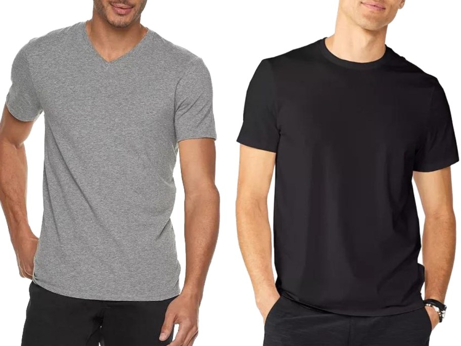 Stock images of 2 men wearing Apt. 9 t-shirts
