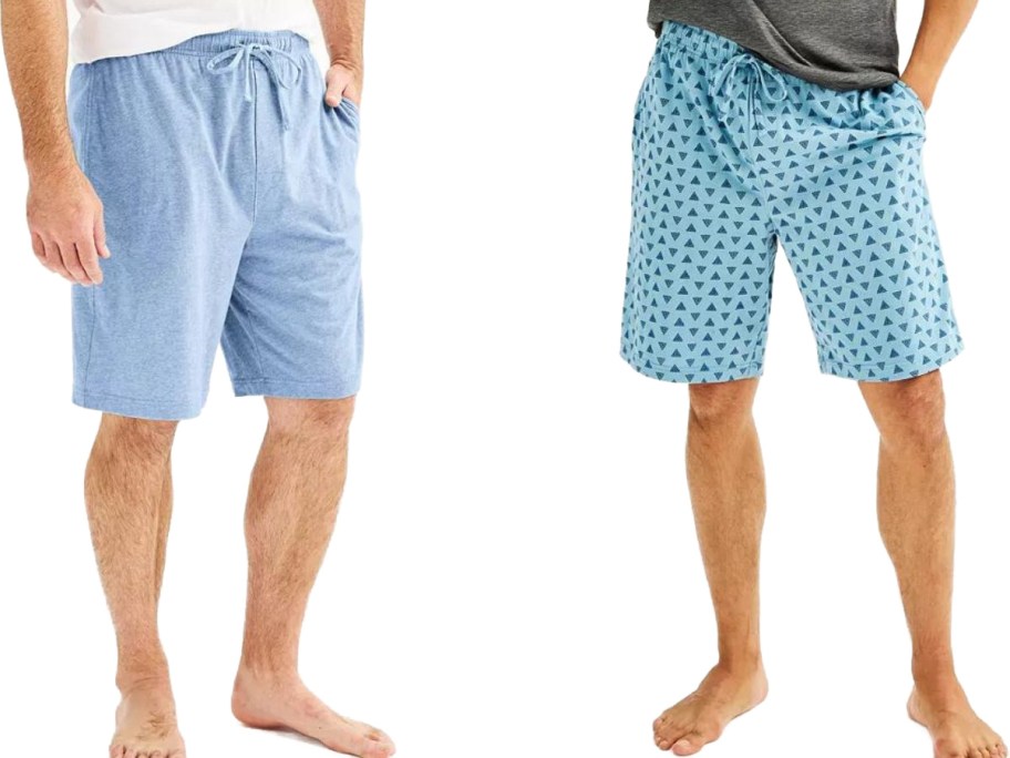 Stock images of 2 men wearing Kohl's shorts