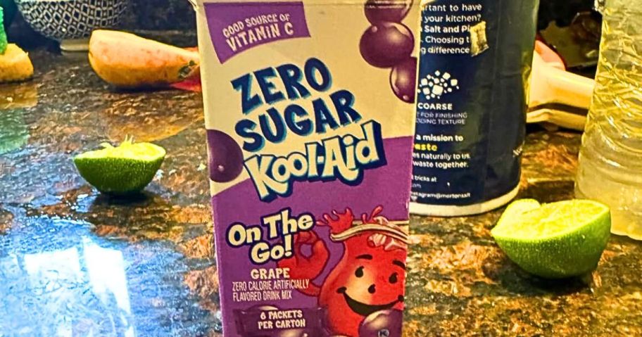 A box of Kool-Aid on the Go Packets