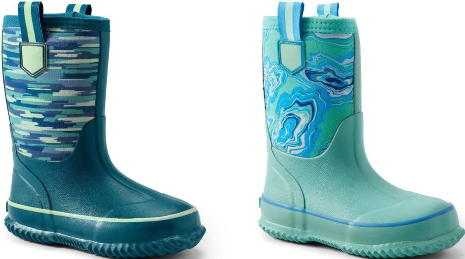 Stock images of 2 Lands end Kids rain Boots