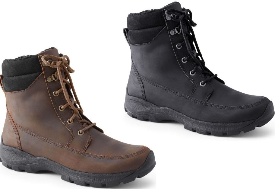 Lands' End Men's All Weather Leather Snow Boots