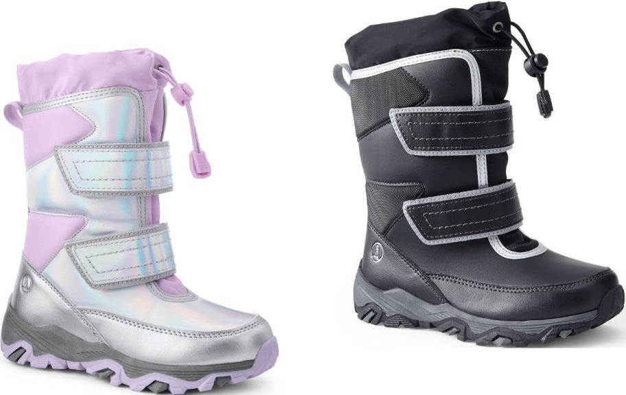 Stock images of 2 Lands' End Kids Snow Boots