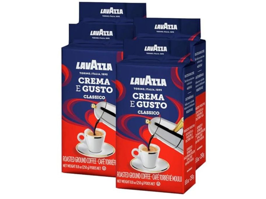 Lavazza Espresso Dark Roast Ground Coffee, 8.8oz Bricks (4 Pack) stock image