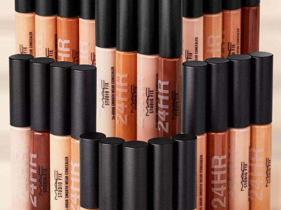 multiple tubes of MAC Studio Fix 24-Hour Smooth Wear Concealer in different shades