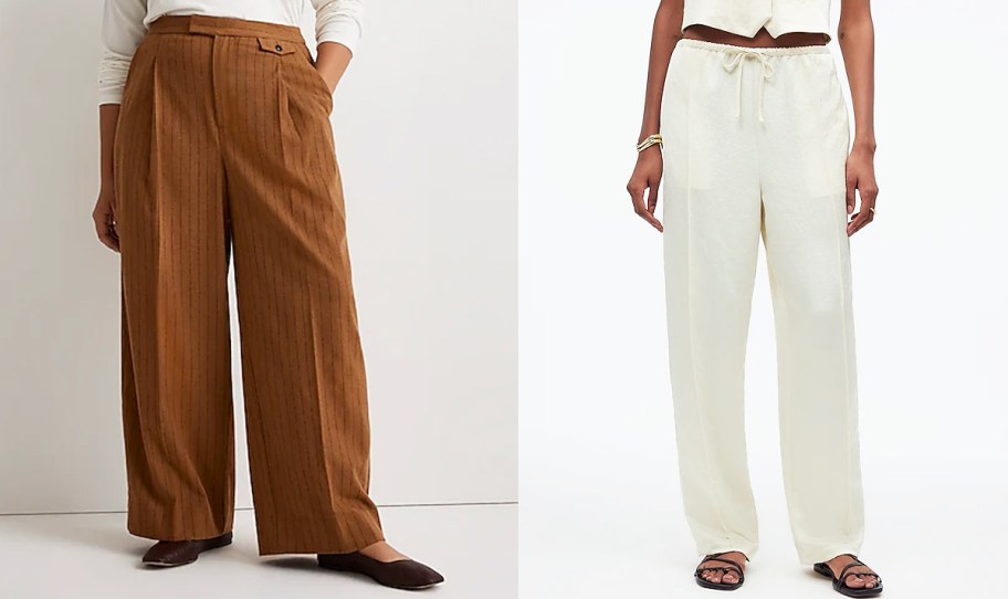 women in brown and white pants