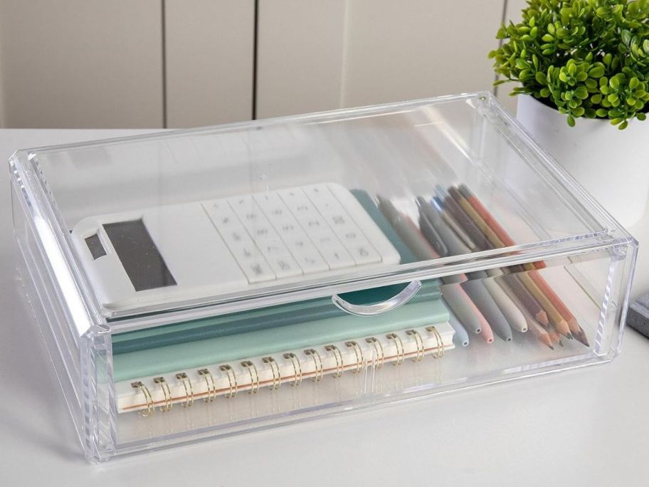 Martha Stewart Brody 12.75" x 7.75" Desk Organizer Box w/ Drawer