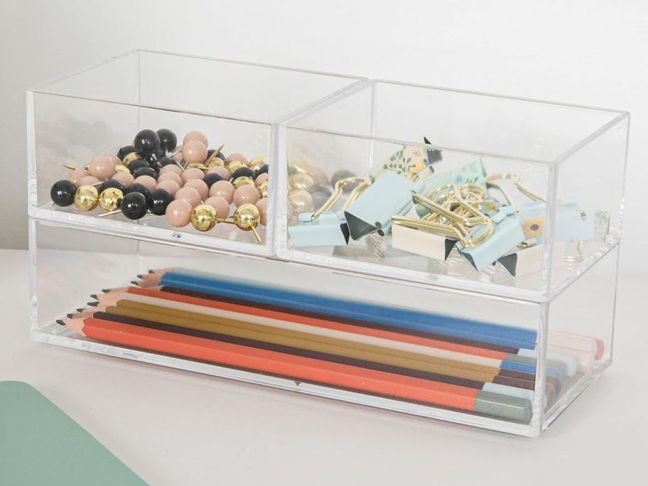 Martha Stewart Brody Small & Medium Plastic Organizer Tray 3-pack  