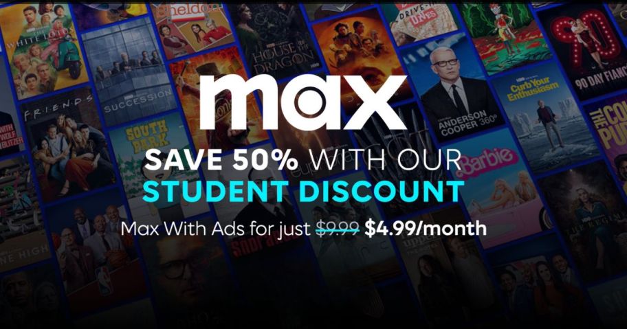 A banner from MAX about Student Discounts