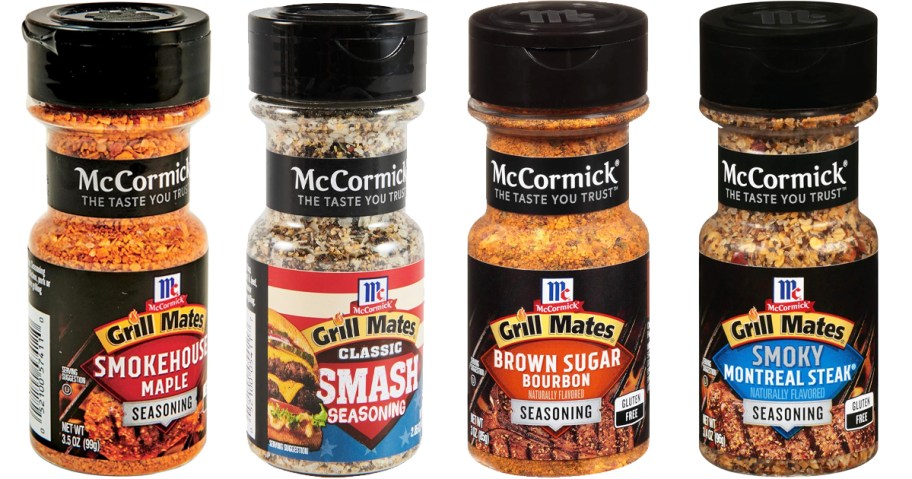 four bottles of McCormick Grill Mates Seasonings