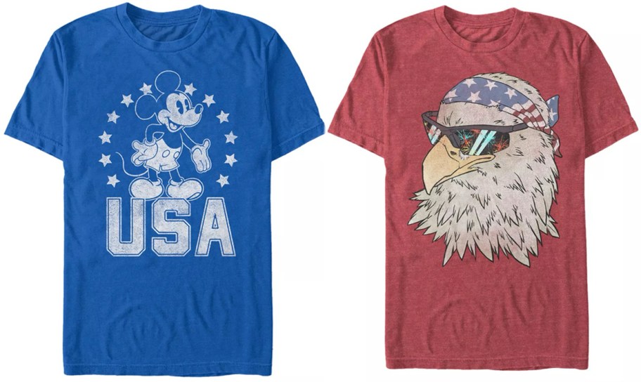 Men's Lost Gods Fourth of July American Eagle in Bandana T-Shirt and Mickey USA shirt